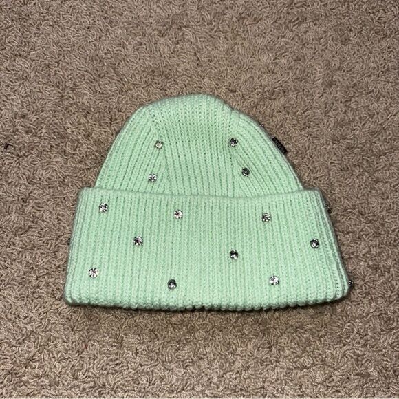 Goldbergh Valerie Hope Dream Beanie Mint Green Bling Worn Twice Ski Hat Apres